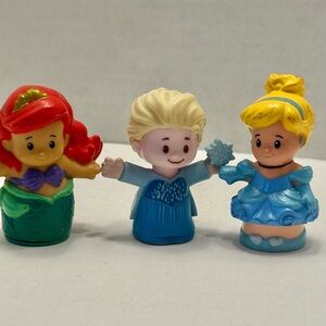 Little People Disney Princess Lot of 3 Arial Cinderella Elsa Cake Toppers